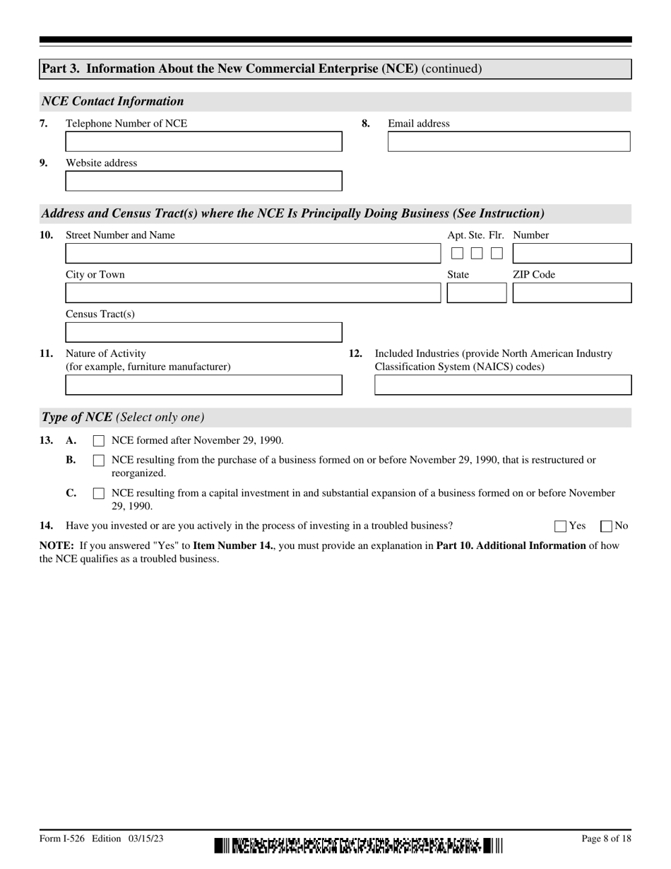USCIS Form I-526 Immigrant Petition by Standalone Investor, Page 8