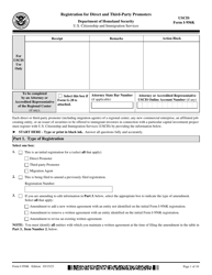 Document preview: USCIS Form I-956K Registration for Direct and Third-Party Promoters