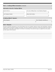 USCIS Form N-426 Request for Certification of Military or Naval Service, Page 2