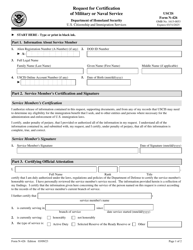 Document preview: USCIS Form N-426 Request for Certification of Military or Naval Service