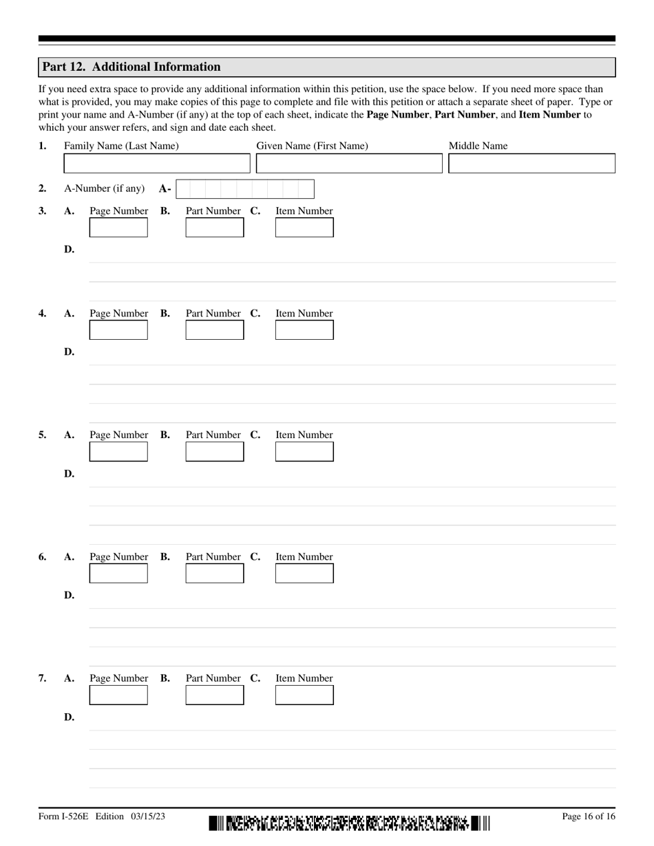 USCIS Form I-526E Immigrant Petition by Regional Center Investor, Page 16