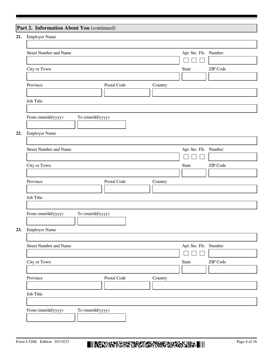 USCIS Form I-526E Immigrant Petition by Regional Center Investor, Page 4