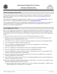 Document preview: Instructions for USCIS Form I-912 Request for Fee Waiver