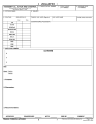 TRADOC Form 5-E Transmittal, Action and Control