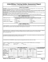 Document preview: TRADOC Form 350-6-2 Initial Military Training Soldier Assessment Report