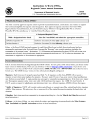 Instructions for USCIS Form I-956G Regional Center Annual Statement