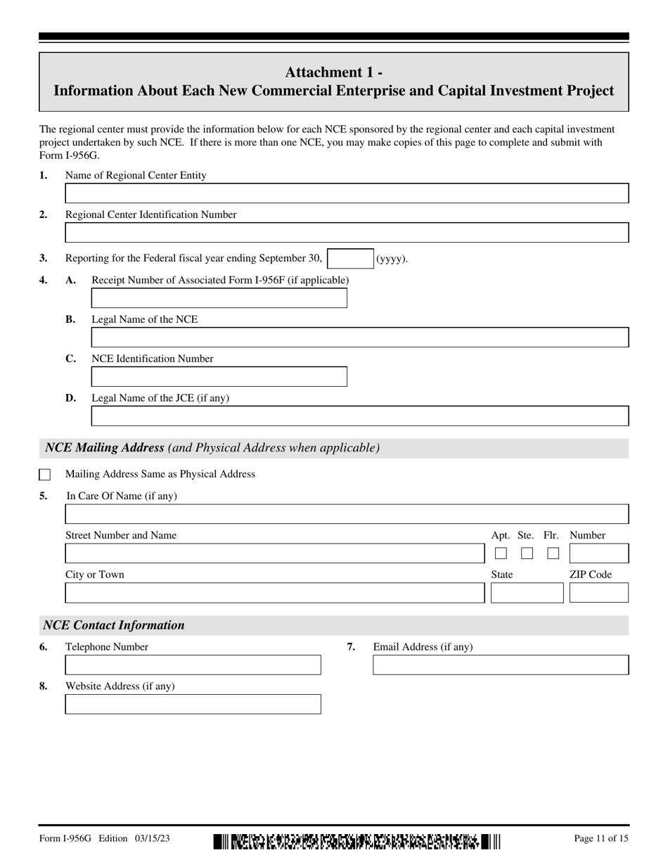USCIS Form I-956G Regional Center Annual Statement, Page 11