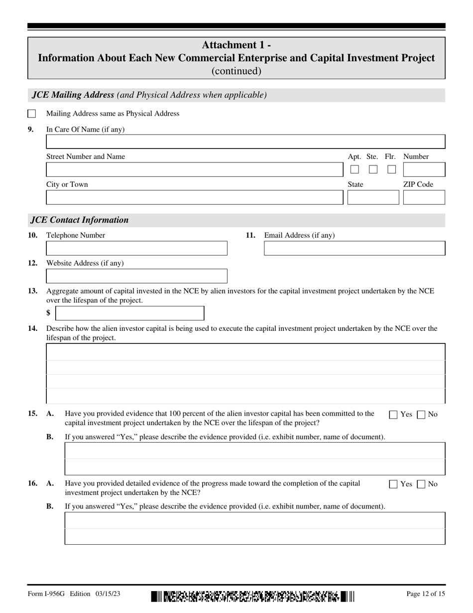 USCIS Form I-956G Regional Center Annual Statement, Page 12
