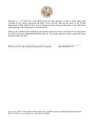 Form DC-DOS-51 Ron Service Provider: Self-certification and Required Information - Florida, Page 2