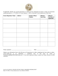 Form DC-DOS-50 Online Notary Public: Required Information - Florida, Page 2