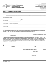 Document preview: Form DS-2188 Public Officer Oath of Office - New York