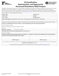 Document preview: Form 734-5149 Ce Classification, Determination, and Approval for No Ground Disturbance (Ngd) Projects - Oregon