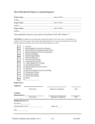 Form 11 Application for Special Inspector Approval - City of Chico, California, Page 2