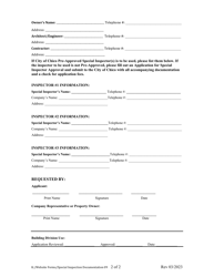 Form 09 Special Inspection Documentation - City of Chico, California, Page 2