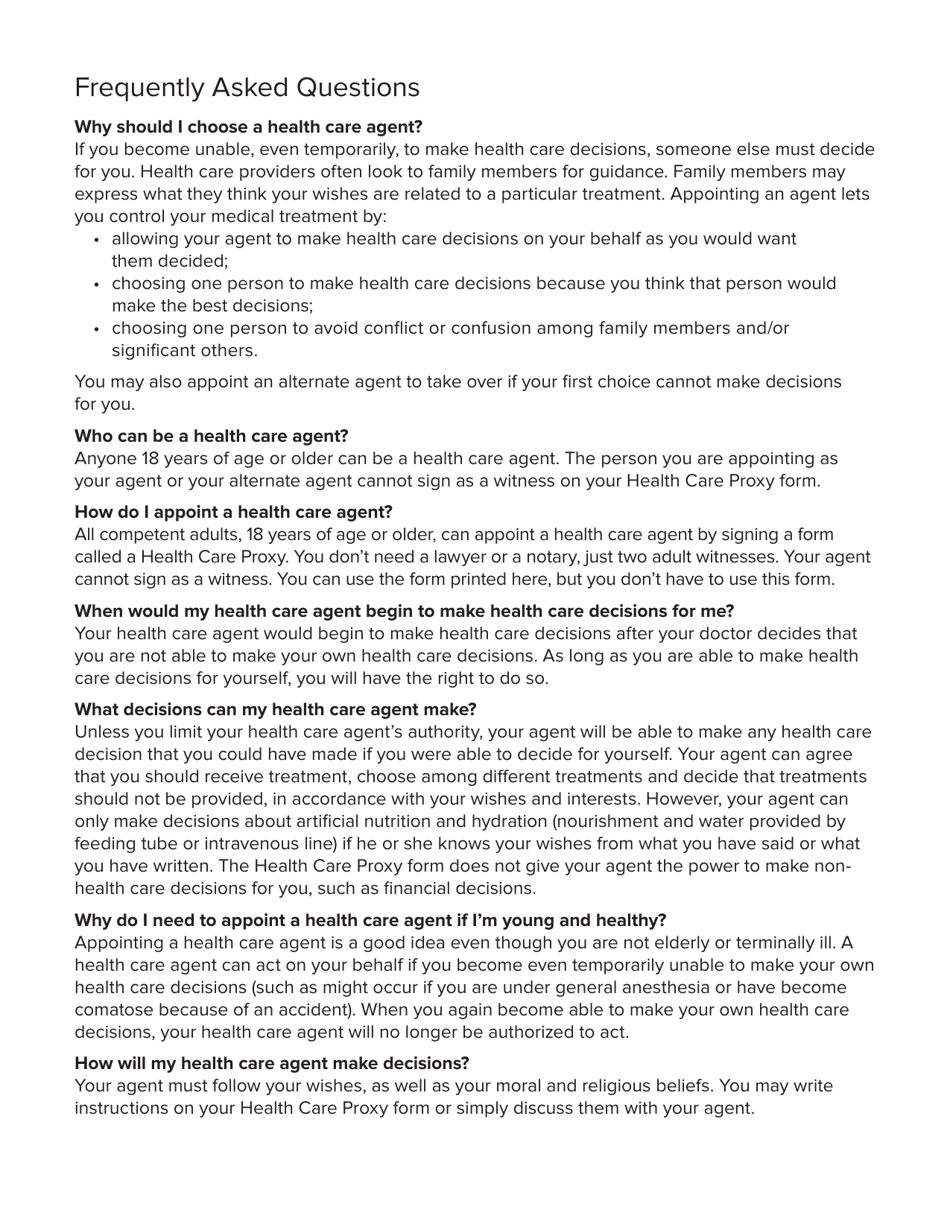Form 1430 Health Care Proxy Form - New York, Page 3