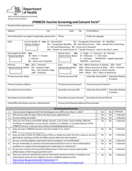 Document preview: Jynneos Vaccine Screening and Consent Form - New York