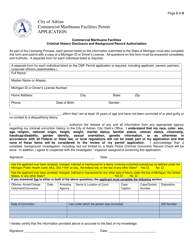 Commercial Marihuana Facilities Permit Application - City of Adrian, Michigan, Page 4