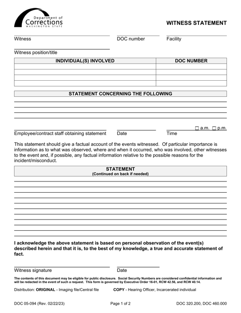 Form DOC05-094  Printable Pdf