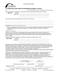 Document preview: Formulario DOC13-035S Autorizacion Para Revelar Informacion Sobre La Salud - Washington (Spanish)
