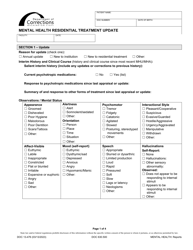 Document preview: Form DOC13-476 Mental Health Residential Treatment Update - Washington