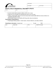 Form DOC13-476 Mental Health Residential Treatment Update - Washington, Page 4