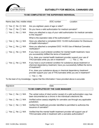 Form DOC14-055 Suitability for Medical Cannabis Use - Washington