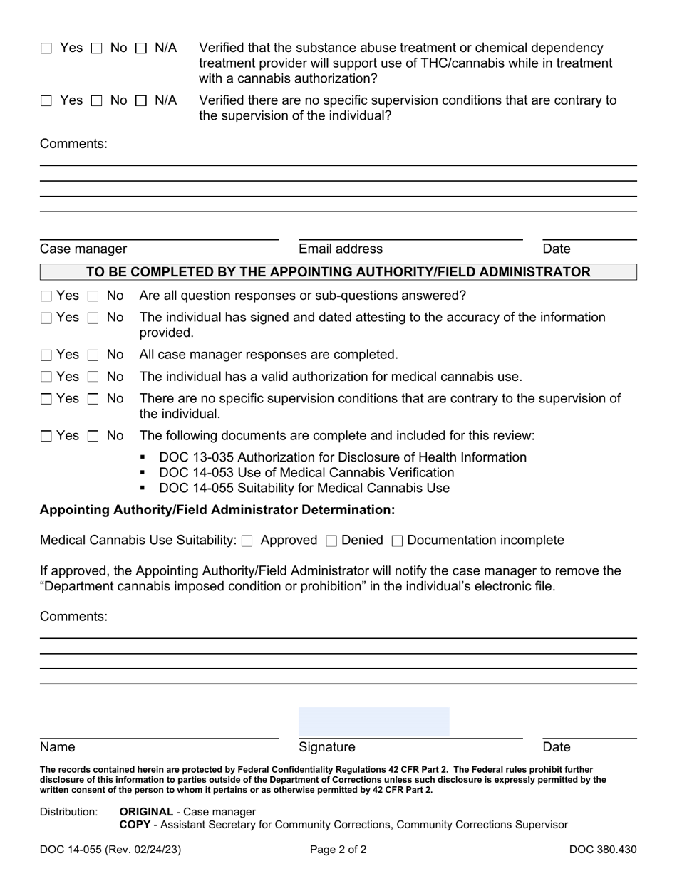 Form DOC14-055 - Fill Out, Sign Online and Download Printable PDF ...