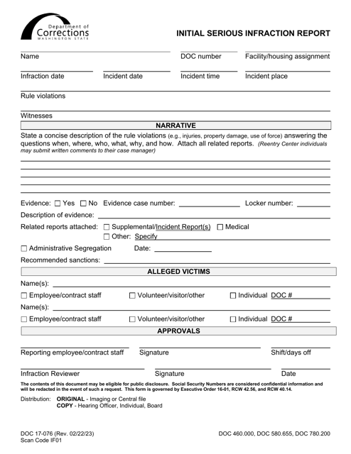 Form DOC17-076  Printable Pdf