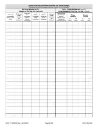 Form DOC17-085ES Sanction Notification - Washington (English/Spanish), Page 3