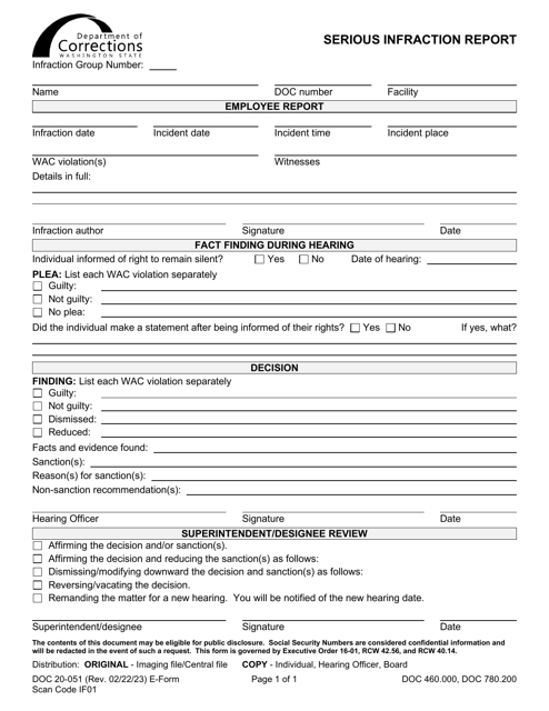 Form DOC20-051  Printable Pdf