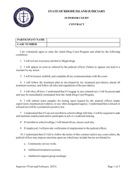 Document preview: Form Superior-79 Contract - Adult Drug Court Program - Rhode Island