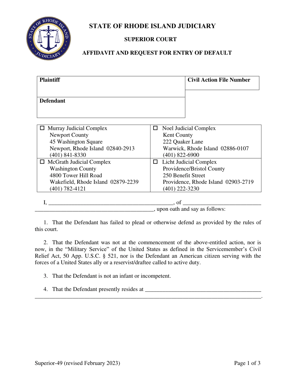 Form Superior-49 Download Fillable PDF or Fill Online Affidavit and ...