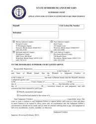 Document preview: Form Superior-38 Application for Citation in Supplementary Proceedings - Rhode Island