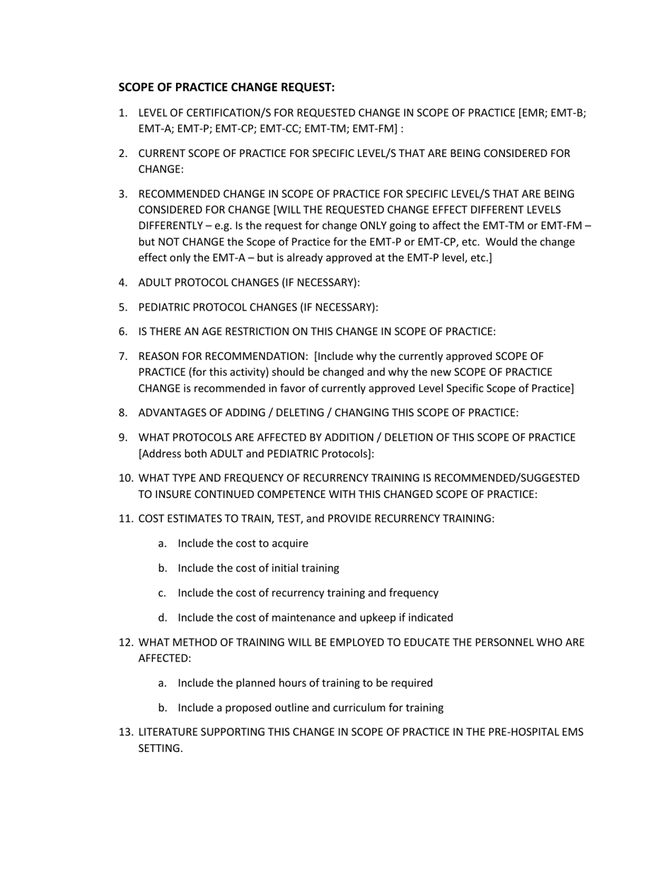 Sc EMS Request for Change Form - South Carolina, Page 5