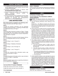 Form RCT-121B Gross Premiums Tax - Foreign Life or Foreign Title Insurance Companies - Rhode Island, Page 8