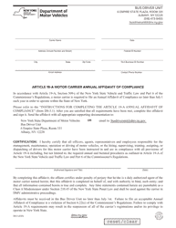 Document preview: Form DS-3 Article 19-a Motor Carrier Annual Affidavit of Compliance - New York