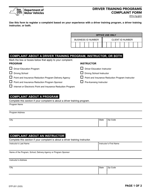 Form DTP-201  Printable Pdf