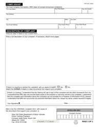 Form DTP-201 Driver Training Programs Complaint Form - New York, Page 2