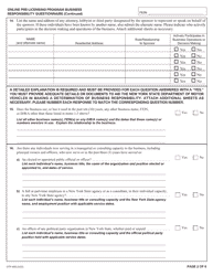 Form DTP-405 Online Pre-licensing Program Business Responsibility Questionnaire - New York, Page 2
