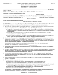 Document preview: Form DDD-2176A Residency Agreement - Arizona