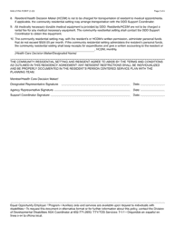 Form DDD-2176A Residency Agreement - Arizona, Page 2