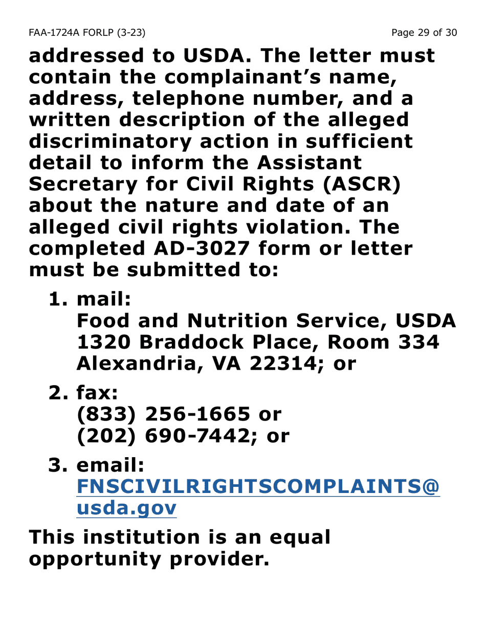 Form FAA-1724A-LP Application Signature Pages (Large Print) - Arizona, Page 29