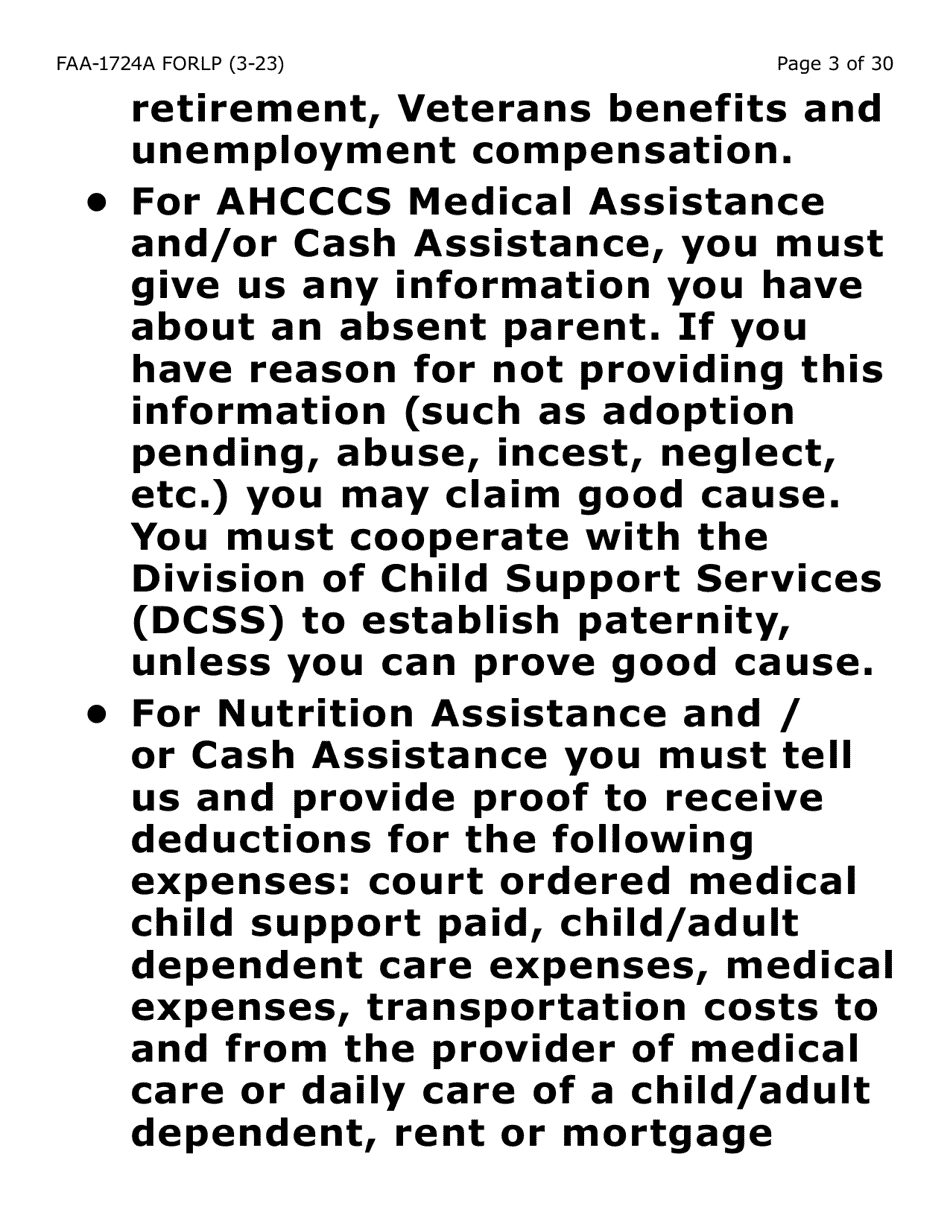 Form FAA-1724A-LP Application Signature Pages (Large Print) - Arizona, Page 3