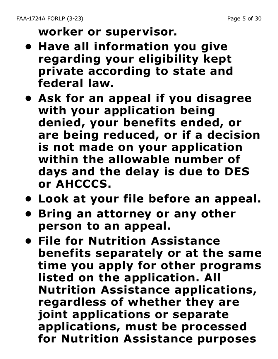 Form FAA-1724A-LP Application Signature Pages (Large Print) - Arizona, Page 5