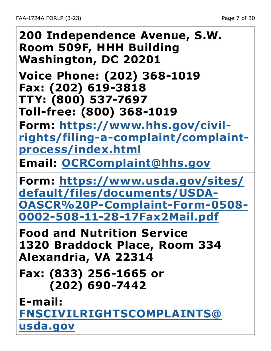 Form FAA-1724A-LP Application Signature Pages (Large Print) - Arizona, Page 7
