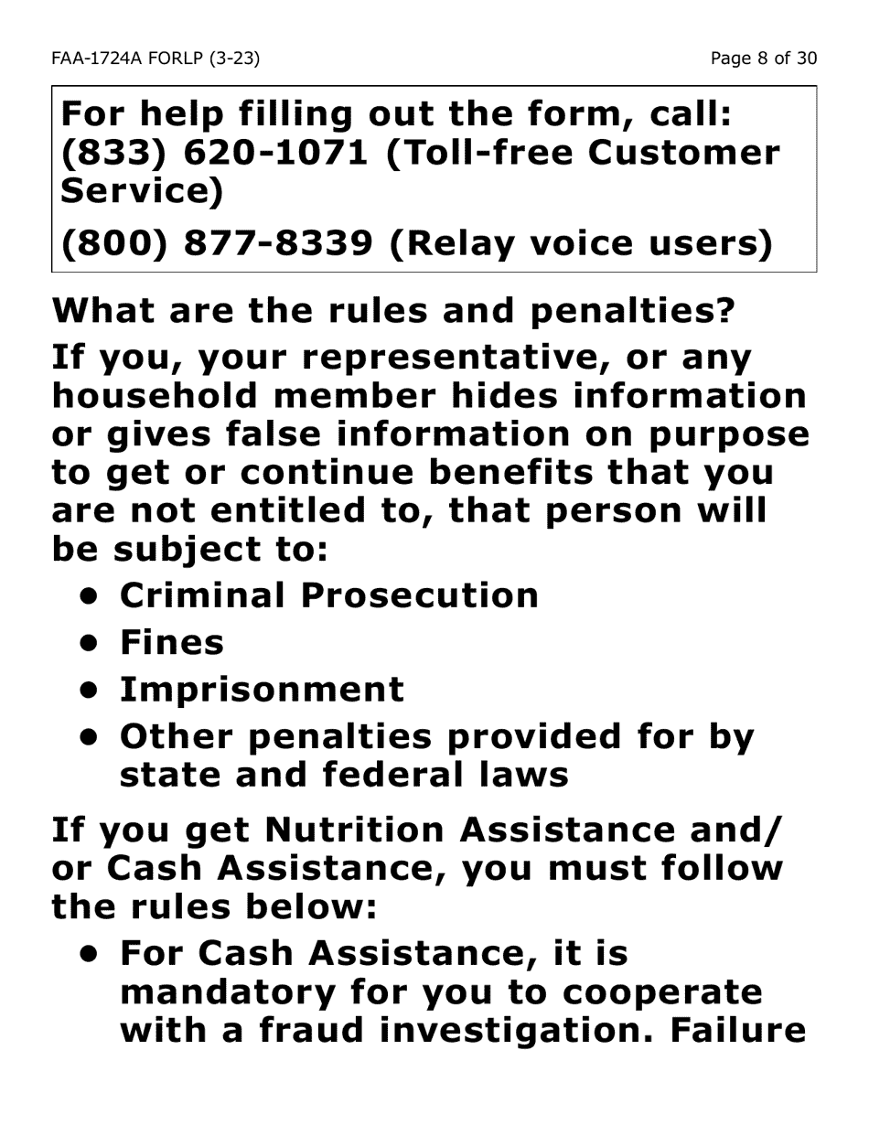 Form FAA-1724A-LP Application Signature Pages (Large Print) - Arizona, Page 8