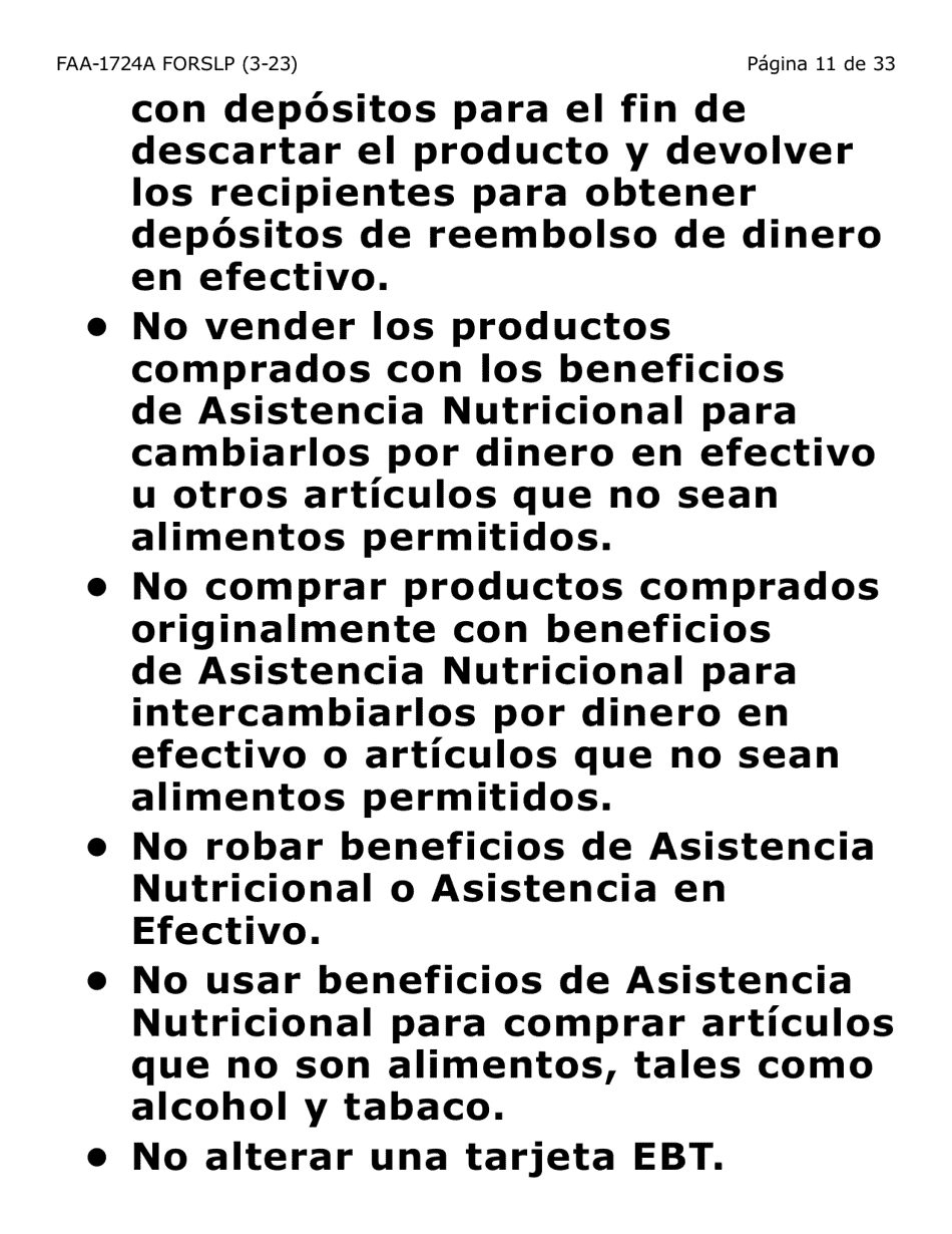 Formulario FAA-1724A-SLP Paginas De Firma De La Solicitud (Letra Grande) - Arizona (Spanish), Page 11