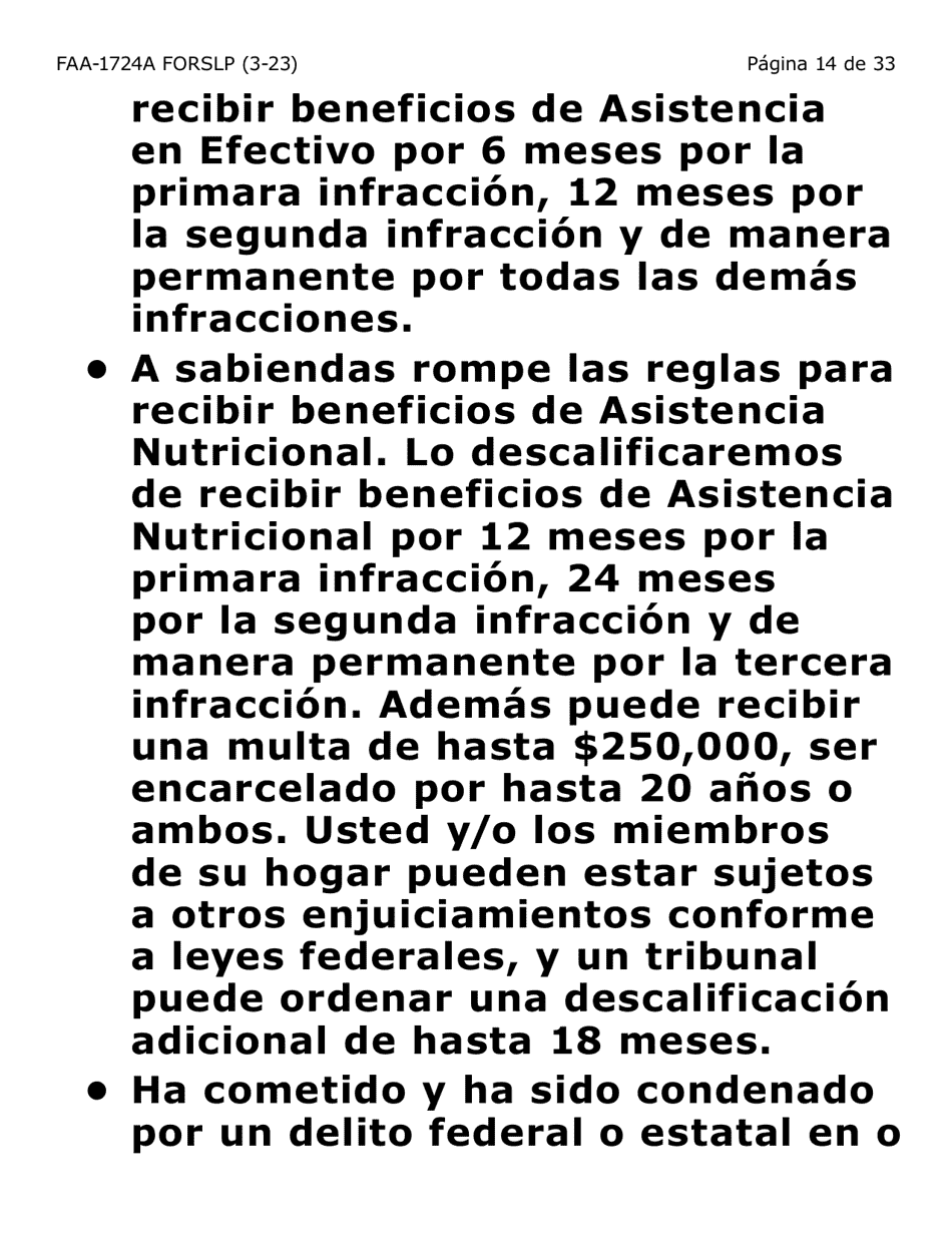 Formulario FAA-1724A-SLP Paginas De Firma De La Solicitud (Letra Grande) - Arizona (Spanish), Page 14
