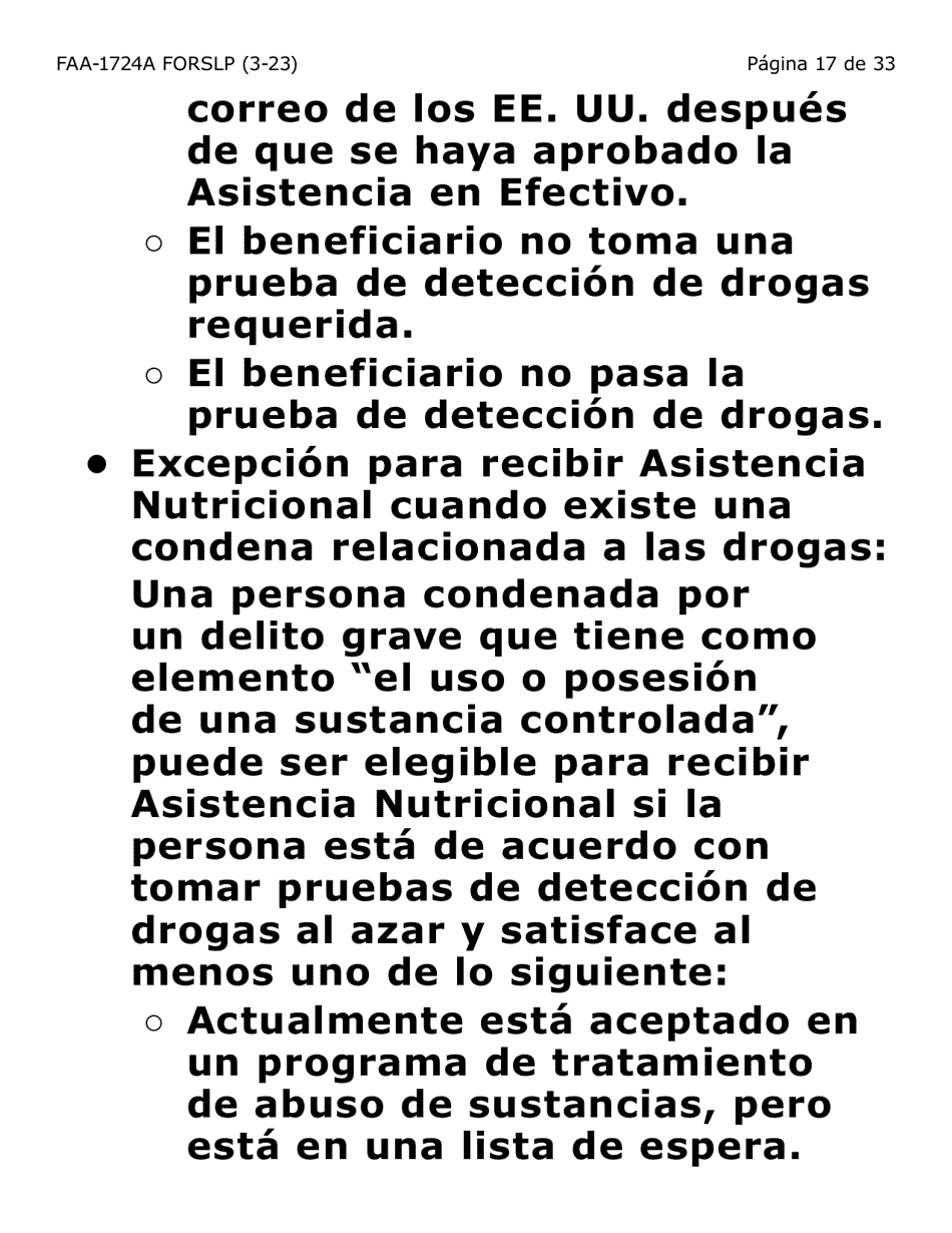Formulario FAA-1724A-SLP Paginas De Firma De La Solicitud (Letra Grande) - Arizona (Spanish), Page 17