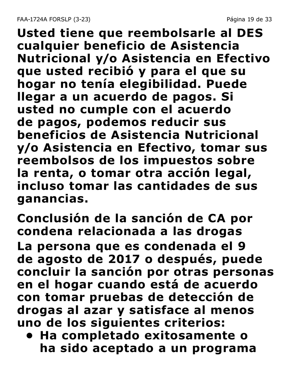 Formulario FAA-1724A-SLP Paginas De Firma De La Solicitud (Letra Grande) - Arizona (Spanish), Page 19